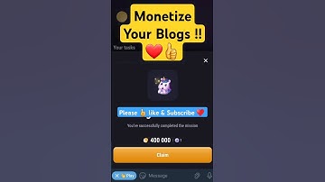 Monetize Your Blogs !! ❤️👍 21thAUGUST2024 #tapswap #shorts #crypto