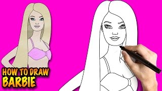 barbie step draw easy drawing lessons drawings tutorials children kid box