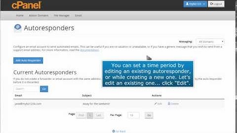 How to create an autoresponder for a specific time period in cPanel