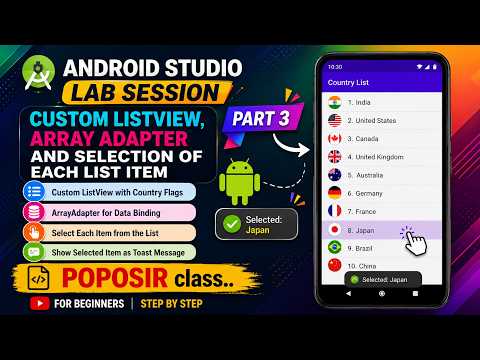 ListView & ArrayAdapter | Android Studio Lab Session | Part 3