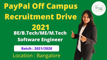 PayPal Off Campus Recruitment Drive 2021 | Freshers | Software Engineer | Across India | Recruitment