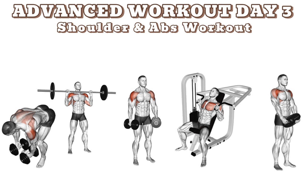 ADVANCED WORKOUT DAY 3 Shoulder And Abs Workout #gym #fitness #exercise ...