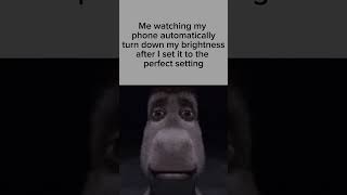 LEAVE MY SETTINGS ALONE #relatable #meme #phone #brightness #settings #shrek #donkey