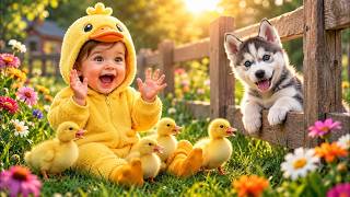 Baby Plays Hide & Seek with Cute Baby Animals! 🐶🦒🐻 | Where Is My Pet! Fun Video for Kids