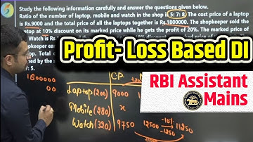 RBI Assistant Mains 2022 | Profit-Loss Based DI for RBI Assistant Mains Exam By Sumit Sir @10:00AM