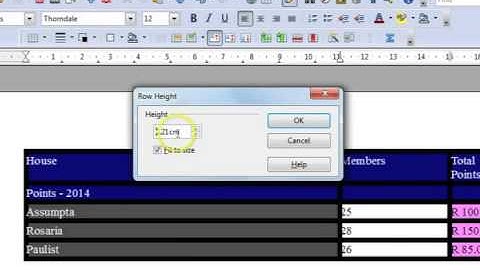 29 Re-sizing Parts of Table