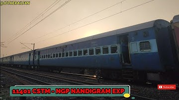 EVENING ACTION : 11401 CSTM - NAGPUR NANDIGRAM EXPRESS FULL SPEED CROSSING NAGPUR OTER CABIN !!!