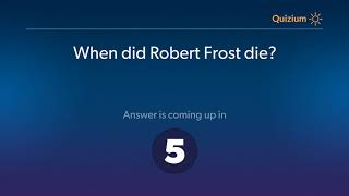 When Did Robert Frost Die? Robert Frost Quiz