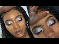 Blue Winged liner Client Makeup tutorial | Ft. PrettybyMarkita