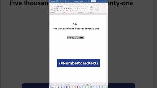 ?How to Convert Number into Text in MS Word shorts | Ethica