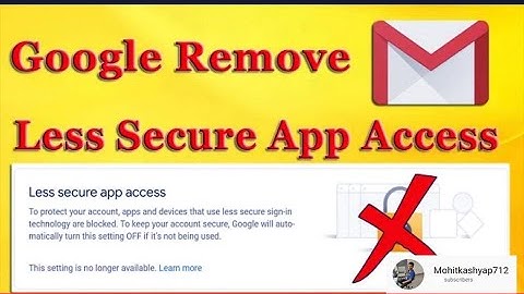 google remove / allow / less secure appsoption- alternative solution / wat to do now?