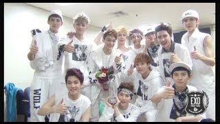 Video thumbnail of "EXO 엑소_Backstage clip after First Winning of KBS Music Bank 2013.06.14"