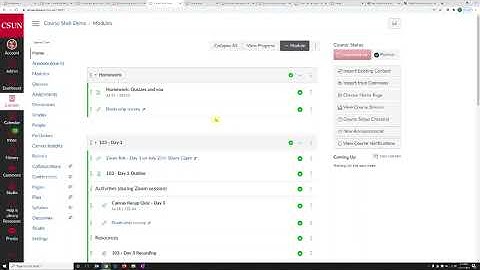 CSUN Importing a whole Canvas course