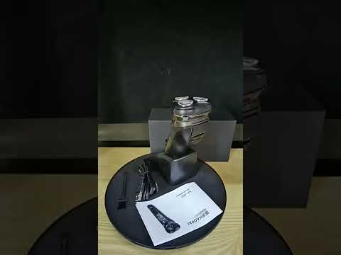 Мийна 3D IPX7 Волога та суха електрична бритва для бороди для чоловіків, що плавають лезом, видео 2