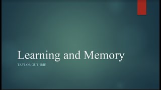 Learning and Memory