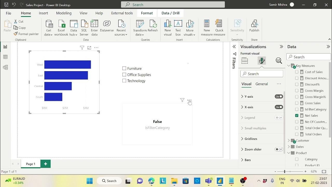 Hide or show power bi visualization based on slicer selection youtube