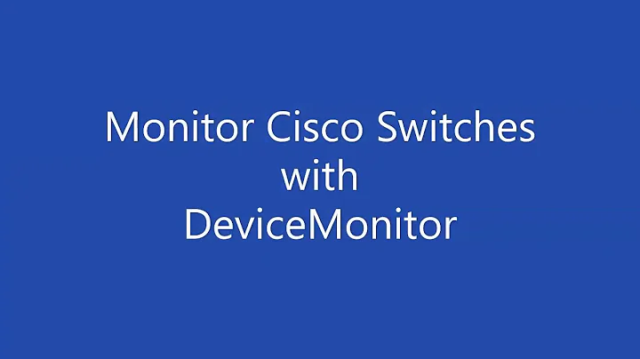 Monitor Cisco Switch Ports with DeviceMonitor