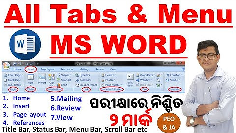 All Tabs and Menu in MS Word|Microsoft Office Computer|Ribbon,Menu Details|PEO,JA,RI,ARI,AMIN,SFS,FG