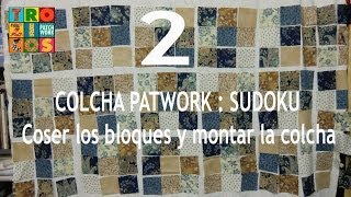 Colcha Patchwork: Sudoku 2. Coser bloques y componer la colcha (3/3) - www.trozicos.com