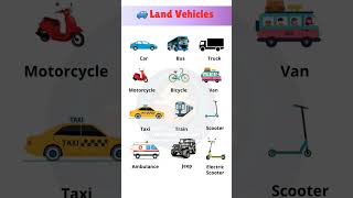 Land Vehicles 🚙 #englishforbeginner #englishlearning