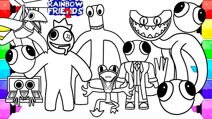 Purple Rainbow Friends coloring pages