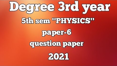 Degree 3rd year 5 th sem 