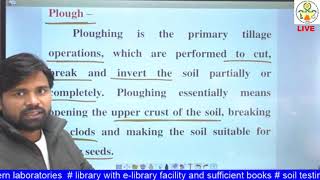 AGENG- 211 :LEC 8 TOPIC Primary and Secondary Tillage Implements