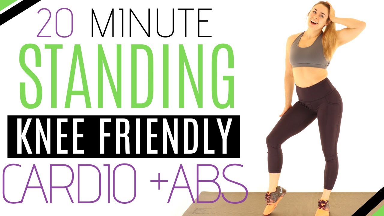 Very Sweaty FAT BURN Cardio + STANDING ABS Workout KNEE FRIENDLY (20 MIN No Jumping HIIT) BFB#15