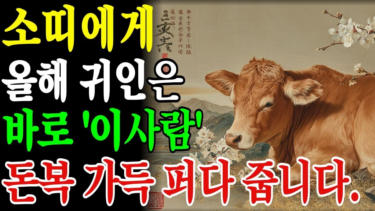 '소띠' 2026년 귀인은 바로 이 사람! 돈복 가득 퍼다 줍니다.  재물운ㅣ부자풍수ㅣ부자옷색상