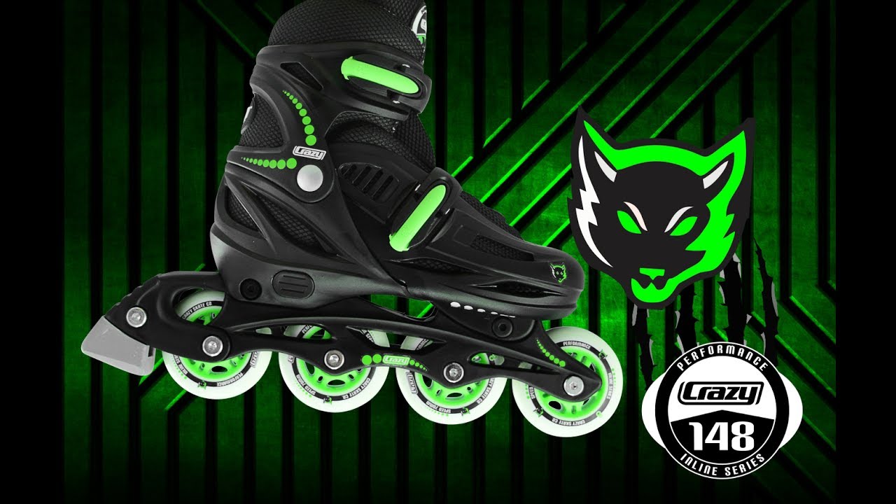 Renewed Crazy Skates Adjustable Inline Skates for Boys Beginner Kids Roller Blades Model 148