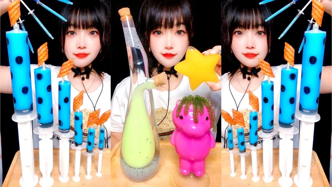 【ASMR】신기한물먹방 ASMR DRINKING#icecream#바질씨드물먹방#물먹방#1154