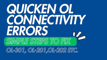 Quicken OL Connectivity Errors - Won