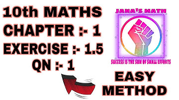 10th Maths | Chapter 1| Exercise 1.5 (Q.No. 1) | TN Samacheer Kalvi | New syllabus