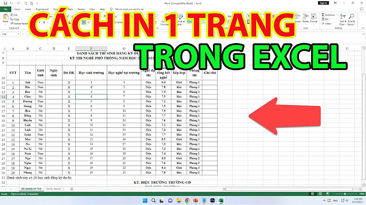 Cách in 1 mặt giấy trong excel