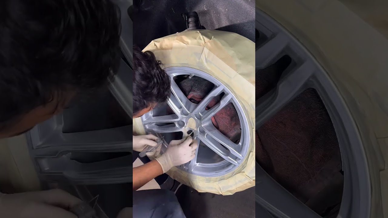 Alloy Wheel Paint Shortvideo Video Viral Car Carpaintpolish Painting