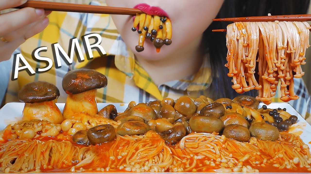 ASMR SPICY MUSHROOM PLATTER (ENOKI MUSHROOM, OYSTER MUSHROOM, SHIMEJI ...
