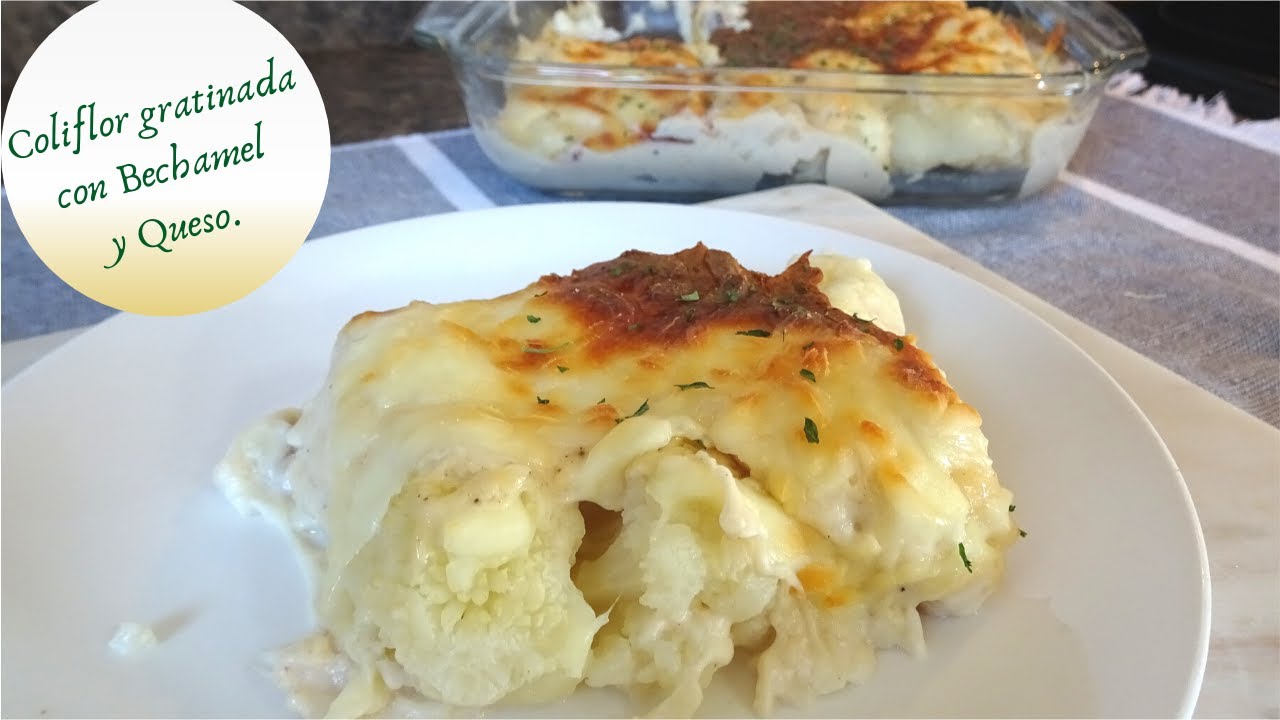 Coliflor al Horno Gratinada en Salsa bechamel y Queso. Mis Recetas Deliciosas #coliflorreceta #horno