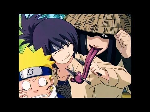 Anko scares Naruto and Orochimaru shows off his long tongue | Naruto