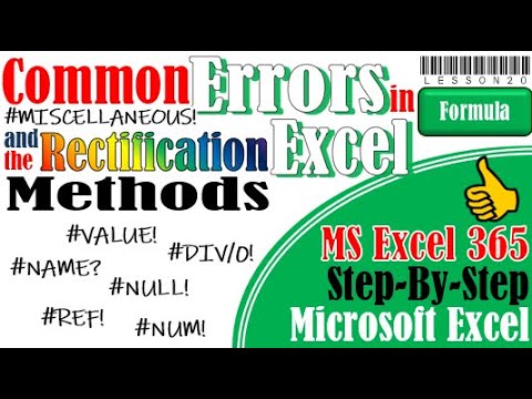 How to correct errors of formulas in Excel?