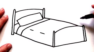 Cómo dibujar UNA CAMA paso a paso para niños - dibujo de una cama - thptnganamst.edu.vn