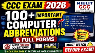 🔥 CCC Exam 2026 | 100+ Important Computer Abbreviations & Full Forms | Most Important Questions
