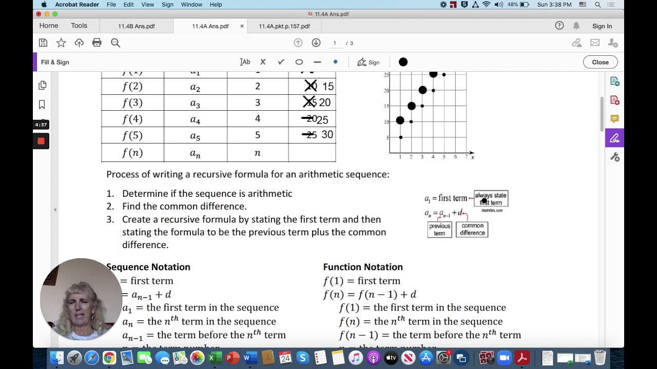 11.4A Part 1 Recursive Formulas for Arithmetic Sequences - YouTube