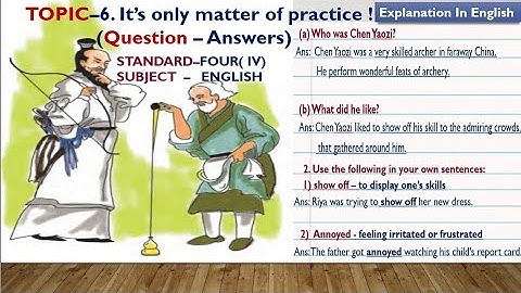 Its only matter of practice question answer || It