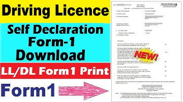 driving licence form 1 self declaration download | ll/dl self declaration form kaise download kare