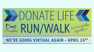 Join us at the 2021 Donate Life Virtual Run Walk LIVE Broadcast