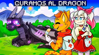 ¡MINECRAFT PERO EL ENDER DRAGON ESTA HERIDO Y NECESITA AYUDA! 😱 🤕 | SRGATO X FLOR AYUDAN AL DRAGON