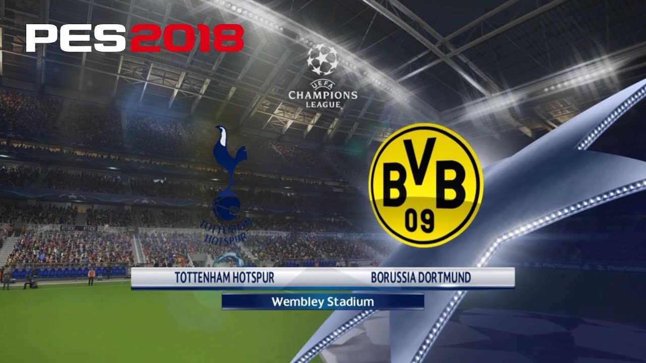 PES 2018 |Champions League Matchday 1| - Tottenham v Dortmund - YouTube
