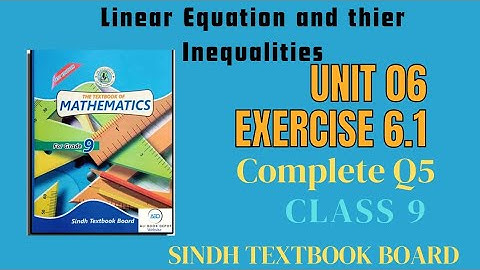 Exercise 6.1 Q5 |class 9 maths ex 6.1 q 5 sindh board |new mathametics book @mathsbymissnisha