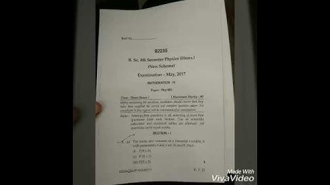 Bsc phyiscs hons maths paper 2017 4th sem mdu