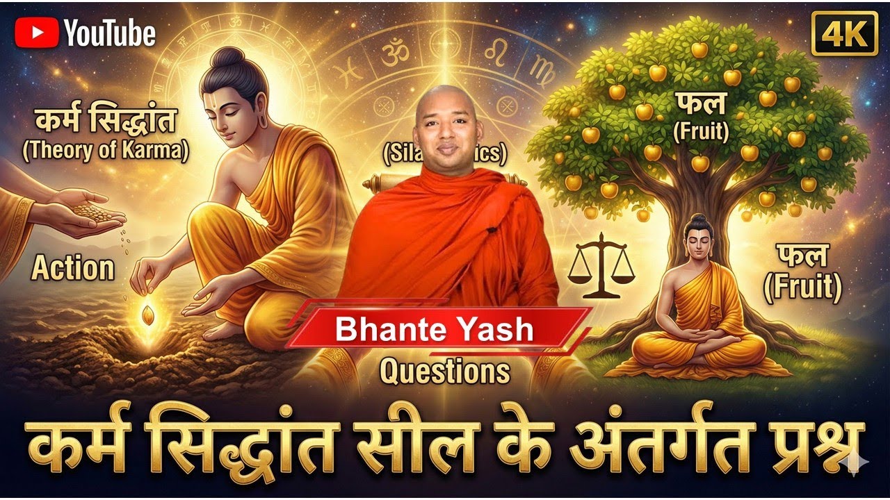 कर्म और उसके फल | सील के अंतर्गत प्रश्न। Buddhism In Hindi | Live Q&A with Bhante Yash  #trending 